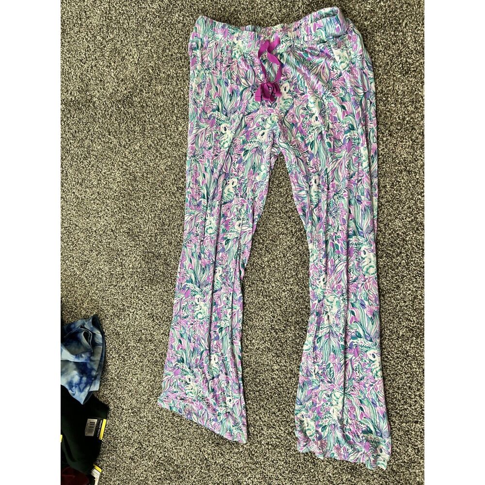 Lilly Pulitzer colorful tropical floral lounge pajama pants S